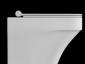 wall hung water closet toilet modeled in 3ds max 3D Model
