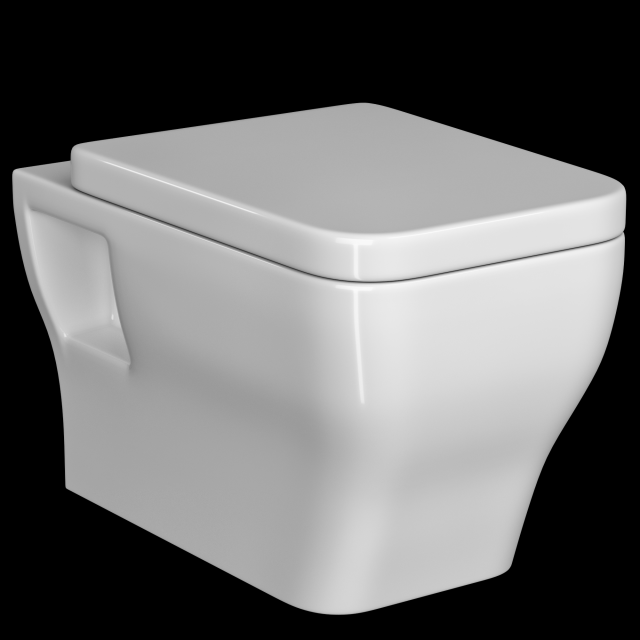 wall hung water closet toilet modeled in 3ds max Model 3D .c4d .max .obj .3ds .fbx .stl .blend 