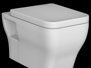 wall hung water closet toilet modeled in 3ds max Model 3D
