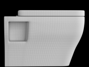 wall hung water closet toilet modeled in 3ds max Model 3D