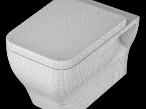 wall hung water closet toilet modeled in 3ds max 3D Model