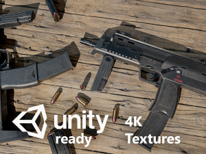 mp7 submachine4k pbr textures gameready aaa 3D-Modell