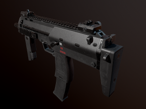 mp7 submachine4k pbr textures gameready aaa 3D Model