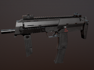 mp7 submachine4k pbr textures gameready aaa 3D Model