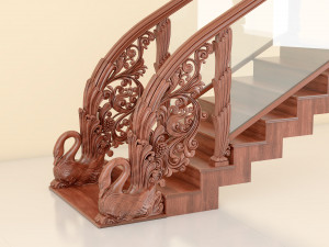 classic wooden stair 3Dモデル