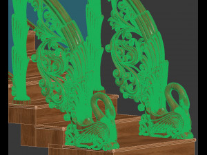 classic wooden stair 3D-Modell