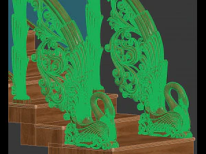 classic wooden stair 3D Model