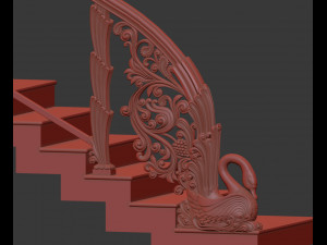 classic wooden stair 3D-Modell