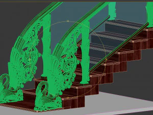 classic wooden stair 3D Model