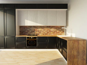 黑色厨房 3D 模型