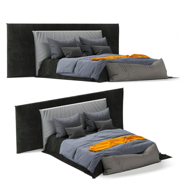 boho style bed03 3D मॉडल .c4d .max .obj .3ds .fbx .stl .blend 