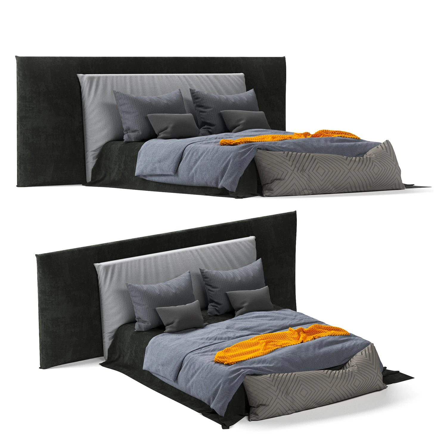 boho style bed03 3D Model .c4d .max .obj .3ds .fbx .stl .blend 