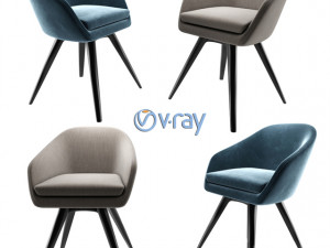 aleria upholstered steel swivel chair Modelo 3D