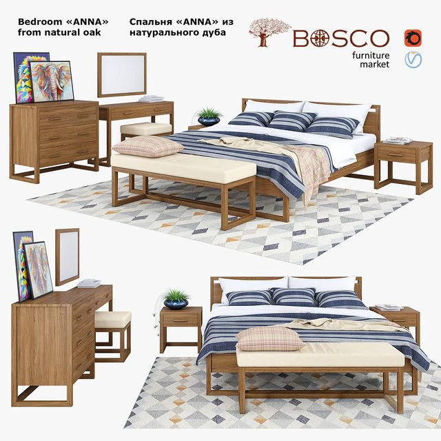 bedroom anna 3D Model .c4d .max .obj .3ds .fbx .stl .blend