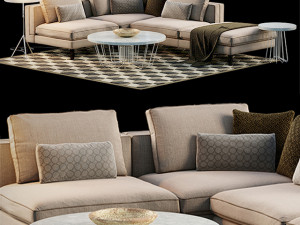 corner sofa set Model 3D