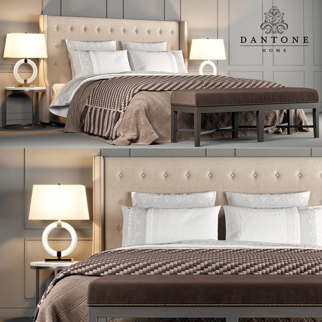 Dantone Home Ліжко jarrow buttons 3D Модель .c4d .max .obj .3ds .fbx .stl .blend 