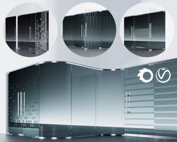 swinging pendulum glass doors for office and home 2 Modelo 3D .c4d .max .obj .3ds .fbx .stl .blend 