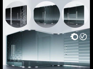 사무실과 집 2를 위한 흔들리는 진자 유리문 3D 모델