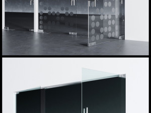 swinging pendulum glass doors for office and home 2 Modelo 3D