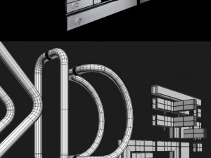 swinging pendulum glass doors for office and home 2 Modelo 3D