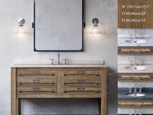 mercantile extra-wide single vanity sink Modello 3D
