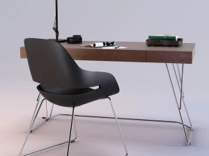 maestrale desk eva chair by zanotta 3D Model