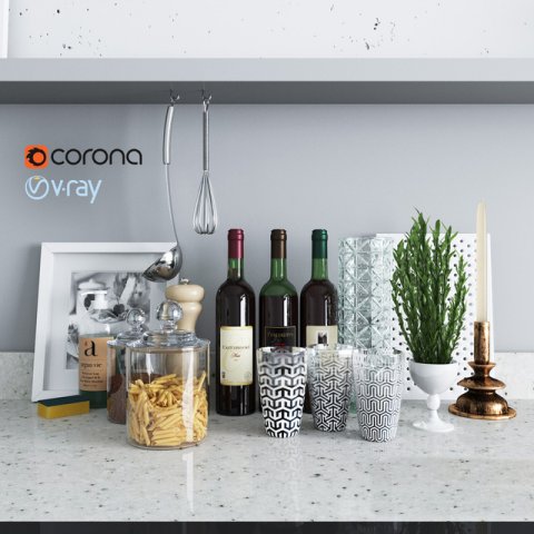 kitchen decor35 Modelo 3D .c4d .max .obj .3ds .fbx .stl .blend 