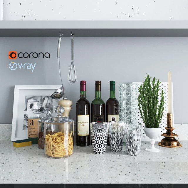 kitchen decor35 3D Model .c4d .max .obj .3ds .fbx .stl .blend 