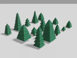 d&uuml;ş&uuml;k poli ağa&ccedil; varlık paketi 3D Model