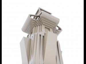 low-poly scifi building collection Model 3D