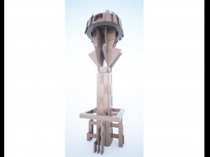 low-poly scifi building collection Model 3D