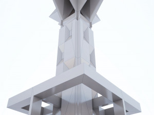 low-poly scifi building collection Model 3D