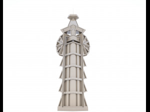 low-poly scifi building collection Model 3D