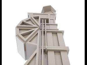 low-poly scifi building collection Model 3D