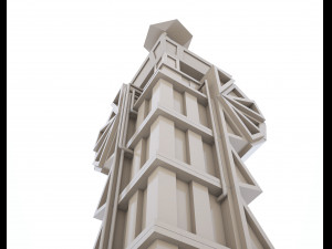 low-poly scifi building collection Model 3D