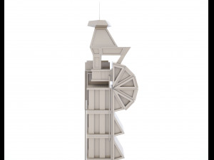 low-poly scifi building collection Model 3D