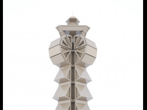 low-poly scifi building collection Model 3D