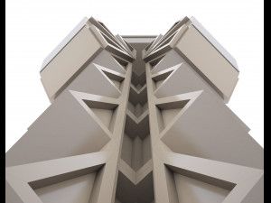 low-poly scifi building collection Model 3D