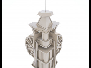 low-poly scifi building collection Model 3D