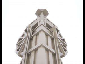 low-poly scifi building collection Model 3D