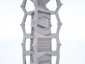 low-poly scifi building collection Model 3D