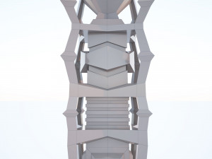 low-poly scifi building collection Model 3D