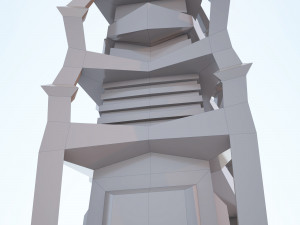 low-poly scifi building collection Model 3D