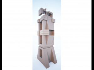 low-poly scifi building collection Model 3D