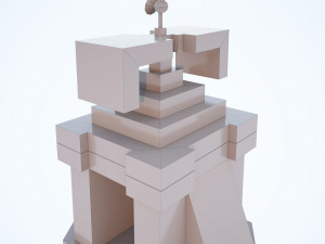 low-poly scifi building collection Model 3D