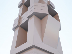 low-poly scifi building collection Model 3D