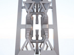 low-poly scifi building collection Model 3D