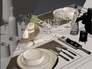 tableware setting 3D Model