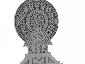 antique russian carved chair 3D Model