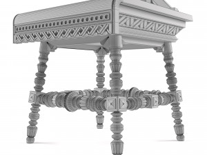 antique russian carved chair 3D Model